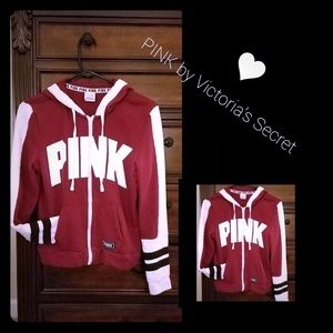 🛑PRICE DROP🛑Pink Burgundy zip up hoodie